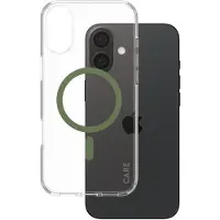 CARE by PanzerGlass CARE by Urban Combat - Baksidedeksel for mobiltelefon - MagSafe-samsvar - termoplast-polyuretan (TPU), polykarbonat (PC), oleofobisk belegg - skarp grønn, gjennomsiktig - for Apple iPhone