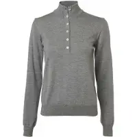 Chevalier Blaise Knappet Merino Pullover Dame, 44W, Grå