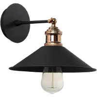 Opviq Vegglampe Berceste N-663, svart/kobber, jern, Ø 24 cm