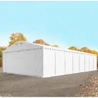 TOOLPORT 8x36 m lagertelt, PVC-presenning, hvit, med bunnramme, uten statikk