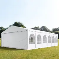 TOOLPORT 8x12 m partytelt, PVC-presenning, hvit, med bunnramme