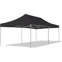 TOOLPORT 4x8 m aluminium, pop up partytelt, uten sidepaneler, svart