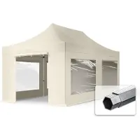 TOOLPORT 3x6 m aluminium, pop up partytelt, 4 sidepaneler, creme