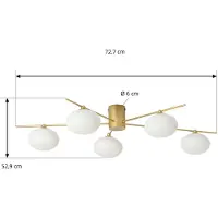 LINDBY Valisa taklampe, gull, 5 lamper