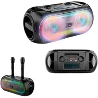 Claudio Reig Bluetooth Fm-radio 2 Trådløse Mikrofoner Fjernkontroll Usb-hjelpeinngang Skjerm