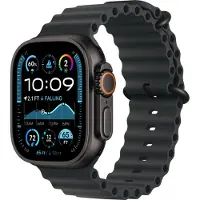 Apple Watch Ultra 2 - 49 mm - svart titan - smartklokke med Havbånd - fluorelastomer - svart - håndleddstørrelse: 130-200 mm - 64 GB - LTE, Wi-Fi 4, UWB, Bluetooth - 4G - 61.8 g