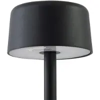 LINDBY LED-gulvlampe Isason, svart, aluminium, Ø 11 cm