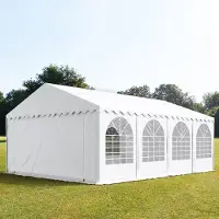 TOOLPORT 5x8 m partytelt, PVC-presenning, hvit, med bunnramme