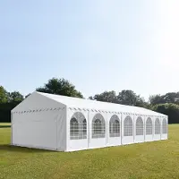 TOOLPORT 6x16 m partytelt, PVC-presenning, hvit, med bunnramme