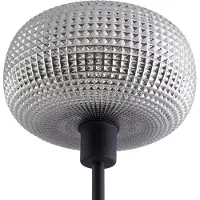 LINDBY gulvlampe Aliette, svart/grå, glass, leselampe
