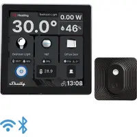 Shelly Wall Display Black + BLU H&T Black - WiFi berøringsskjerm