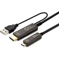 Microconnect Premium - Adapterkabel - 24 pin USB-C hann til HDMI hann - 10 m - svart - Active Optical Cable (AOC), 4K 60Hz støtte