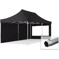 TOOLPORT 3x6 m aluminium, pop up partytelt, 2 sidepaneler, svart