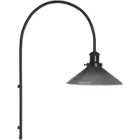PR Home vegglampe August, svart, glatt glass, Ø 25 cm