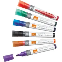 Nobo flytende blekk whiteboardpenner, rund tupp 6 stk. Blister, 205 mm, 19 mm, 198 mm