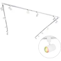 QAZQA Smart 1-fase skinnesystem med 14 spotlights hvit inkl. Wifi GU10 - Jeana