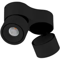 Arcchio LED-downlight Rotari, 1960 lm, 2 lyskilder, svart