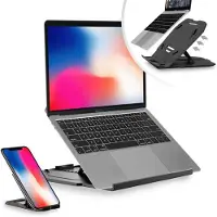 Ginza.se 2in1 Laptopholder Svart 360 Roterbart inkl Mobilholder