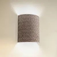 Duolla Vegglampe Boucle, cappuccino, tekstil, 24 cm