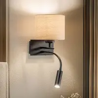 Argon Vegglampe Harry, rund, svart/lys tre