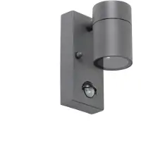 QAZQA Utendørs vegglampe antrasitt IP44 med bevegelsessensor - Solo