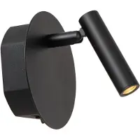 Lucide Oppladbar LED-veggspot Jolijn, svart, Ø 10,2 cm, magnet
