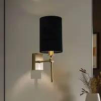 Argon Vegglampe Azzi tekstilskjerm 1 lyskilde svart