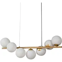 LUCANDE hengelampe Isandro, 95 cm, gull, hvit, 7 lyskilder, G9