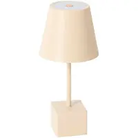 LINDBY LED oppladbar bordlampe Janea CUBE, beige, metall