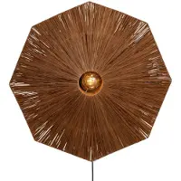Good&Mojo vegglampe Panama, brun, Ø 65 cm, stikkontakt