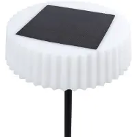 LINDBY LED-solcelledrevet gulvlampe Samine, svart, metall, dimbar