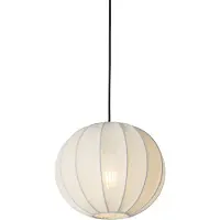 QAZQA Japandi pendellampe hvit silke 30 cm - Plu
