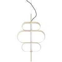 LUCANDE LED-pendel Audrina, beige, metall, dimbar