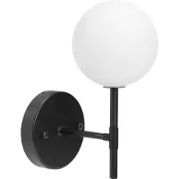 PR Home SIGMA S vegglampe, svart/opal, 1 lyskilde 25 cm glass