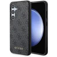 GUESS 4G metallgulllogoetui for Samsung Galaxy A35 - svart