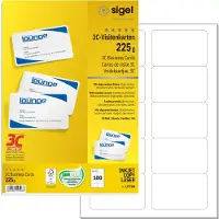 Sigel - Mikroperforert - sterkt hvitt - 85 x 55 mm - 225 g/m² - 100 kort (10 ark x 10) visittkort