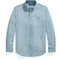 Ralph Lauren for man. 710792042001 Custom Fit blue chambray shirt (3XL), Casual, Cotton, Classic, Long sleeve