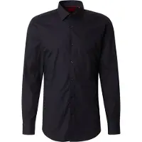 HUGO for man. 50289499 Kenno Slim Fit Shirt Black (43), Casual, Party, Cotton, Long sleeve