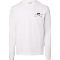 Gant for man. 2004058 Medium Archive Shield T-shirt white (S), Casual, Cotton, Long sleeve