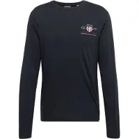 Gant for man. 2004058 Medium Archive Shield T-shirt black (XS), Casual, Cotton, Long sleeve
