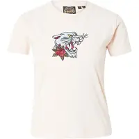 Superdry for woman. W1011419A T-shirt with pink tattoo motif embroidery (S), Casual, Cotton, Short sleeve
