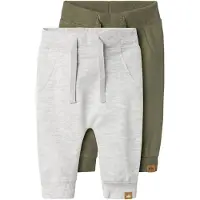 Name it Joggebukse - Noos - NbnTakki - 2-pack - Light Grey Melan - - 62 - Joggebukse