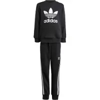 Adidas Originals Joggedress - Trefoil - Svart m. Hvit - - 5 år (110) - Joggedress
