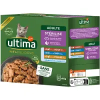 Affinity Ultima Ultima Sterilisert katt 48 x 85 g - Mix I (kylling, kalkun, laks, ørret)