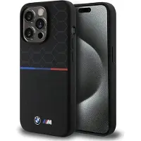 BMW M MagSafe-etui med silikonmønster for iPhone 15 Pro - svart