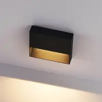 Molto Luce utendørs LED-vegglampe, Cado, bredde 14 cm, svart