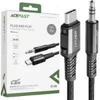 Acefast lydkabel USB-C til 3,5 mm jackstikk - 1,2 m - svart