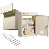 Vevor postkasse for gjennomgående vegg, kraftig stålpostkasse for gjennomgående vegg med 2,8-7,9" 13" kombinasjonslås, 12,5x6,3x16,9" postkasse, beige