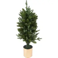 Home Styling Collection kunstig juletre i gyllen potte, 90 cm