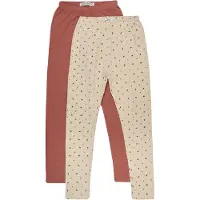 Minymo Leggings - 2-pack - Gjennomsiktig Bliss/Brun - - 12 år (152) - Leggings